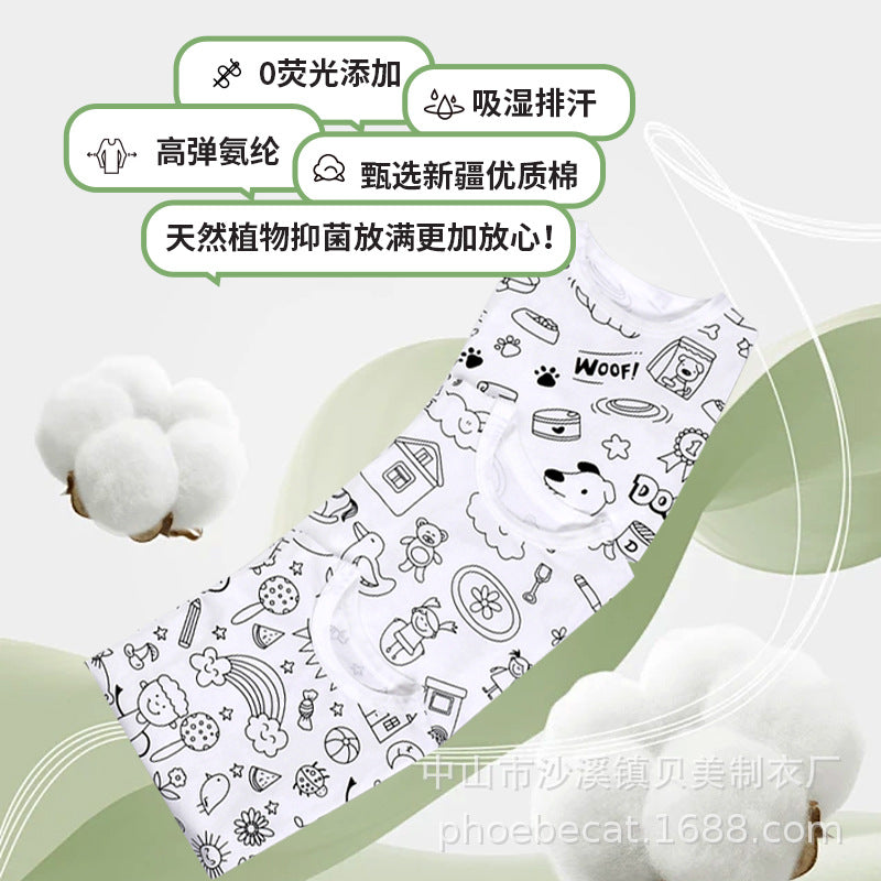 Graffiti kids pajamas boys and girls home clothes suit youth autumn clothes long johns thin close-fitting intimates wholesale