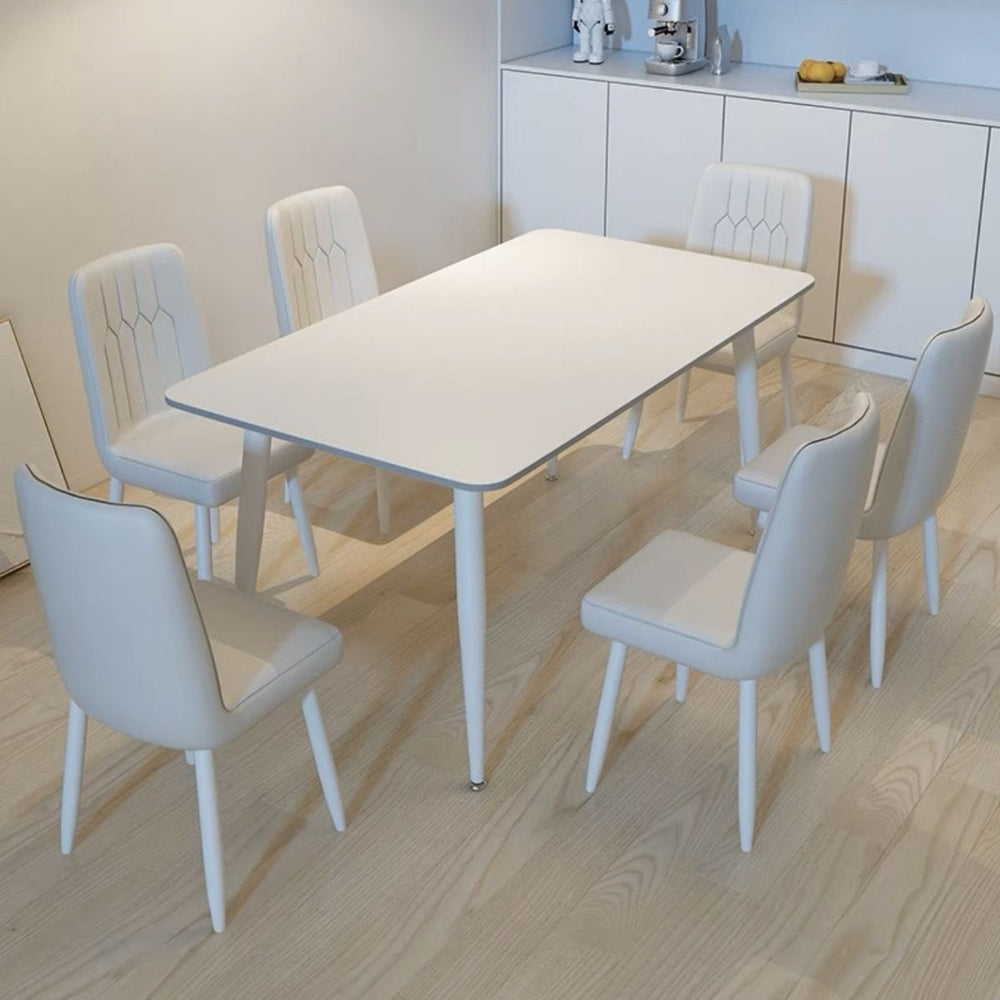 Nordic pure white slate dining table and chair for home small apartment pure black normcoreaccessible luxuryclassy sense new arrival pure black dining table