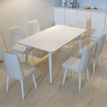 Nordic pure white slate dining table and chair for home small apartment pure black normcoreaccessible luxuryclassy sense new arrival pure black dining table