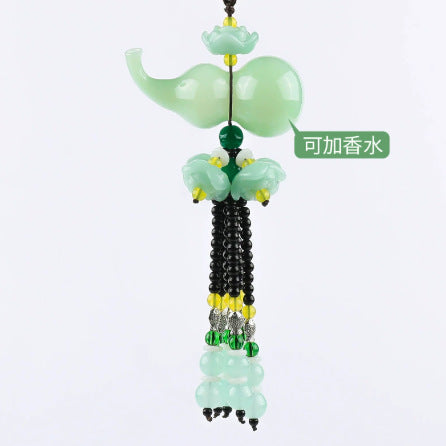Car pendant car rearview mirror lotus entry and exit safe pendant car interior decoration supplies collection nafu hanging ornaments