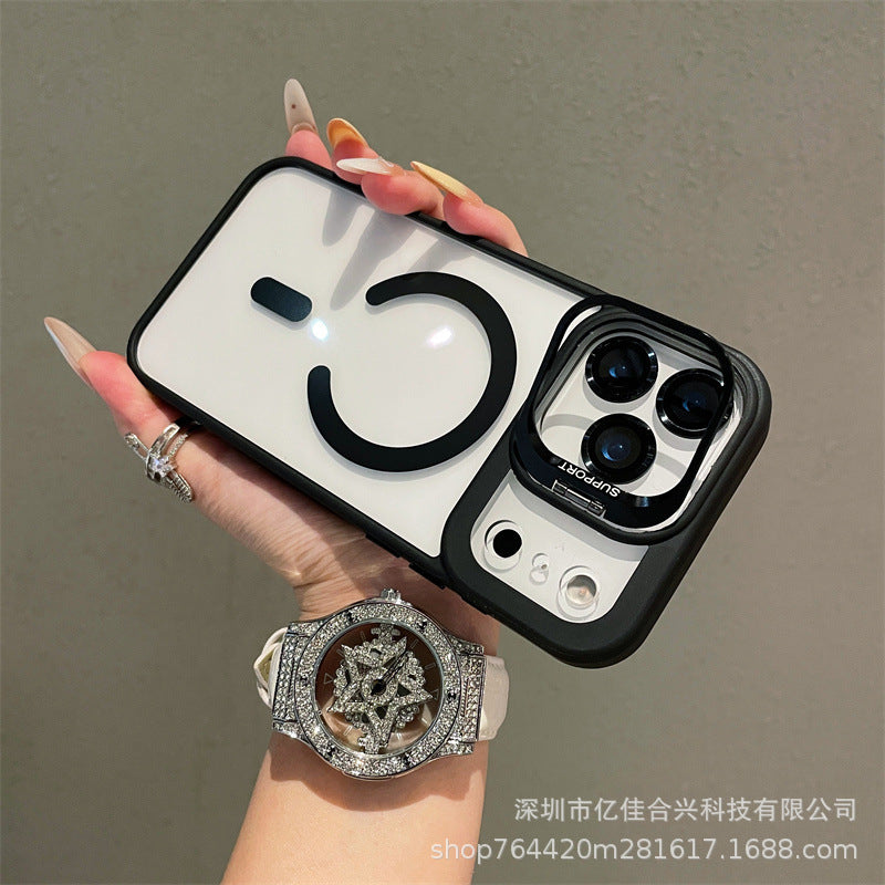 Apple 17promax lens holder magnetic phone case suitable for iphone16 with lens film 15 anti-fall case