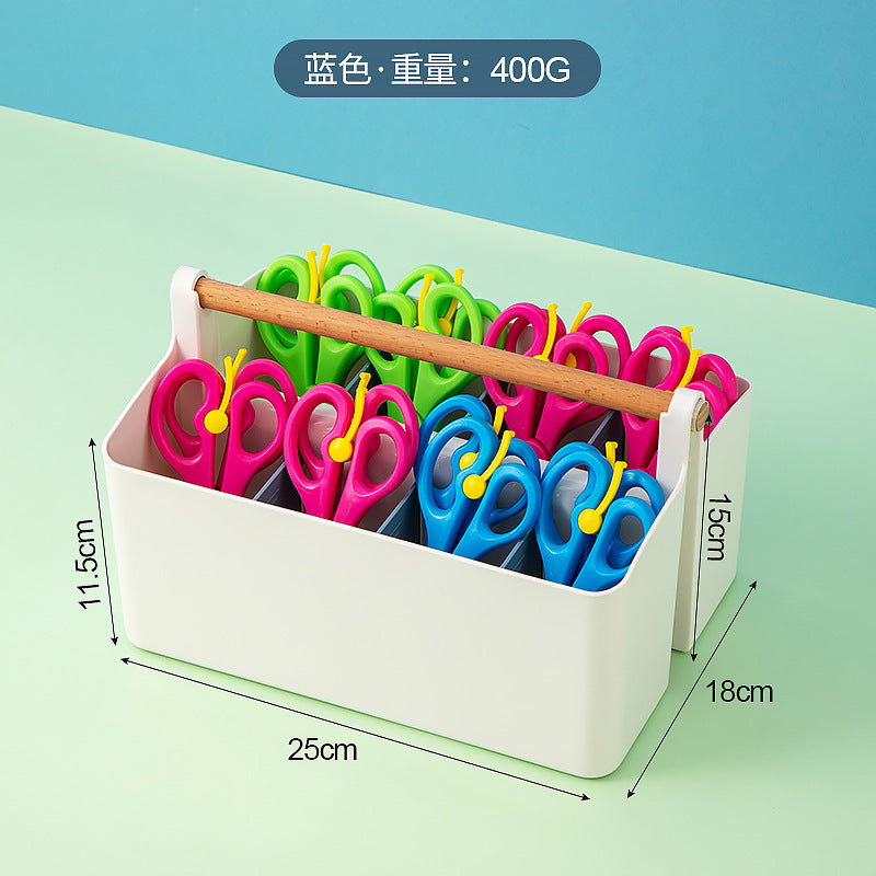 Desktop Stationery Handmade Scissors Storage Box Transparent Mini Household Multifunctional Detachable Grid Portable Storage Box