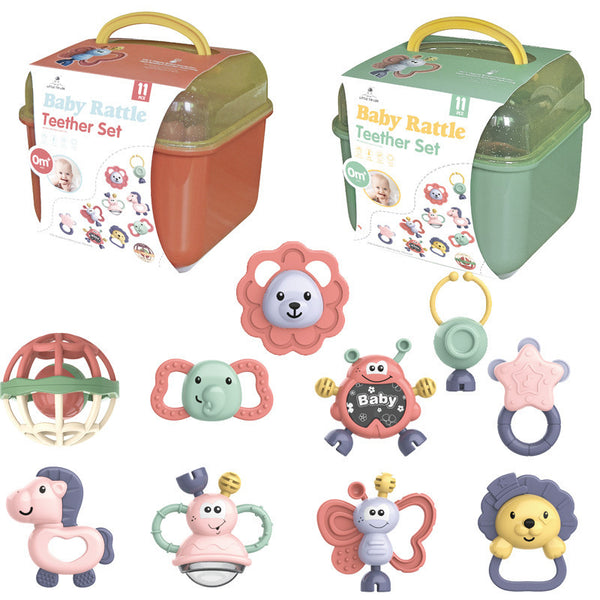 Cross-border export  infant and toddler boiled toothpaste rattle toy set sounds to attract babies and newborns