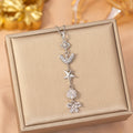 X-8373 steel color-star necklace [titanium steel chain copper inlaid zirconium pendant]