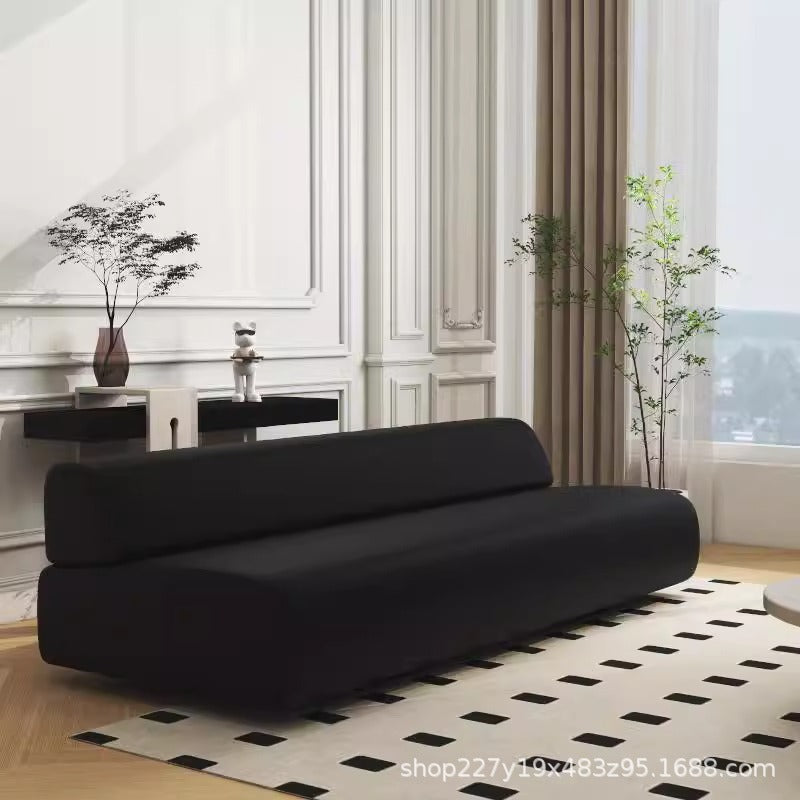 Nordic light luxury minimalist designer cat paw leather sofa, straight-row style, trendy fabric, small apartment multi-person sofa