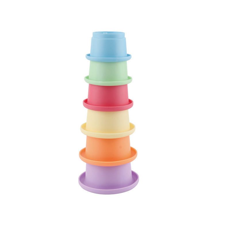 Cross-border  export bathing and water stacking Le Rainbow Tower baby toys children's rings and cups silicone