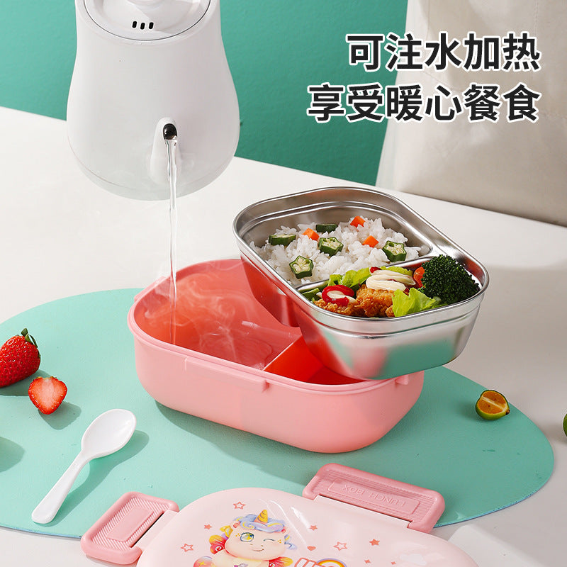 Special kids lunch box for primary school students 304 stainless steel thermal insulation student school cartoon single layer compartment lunch box