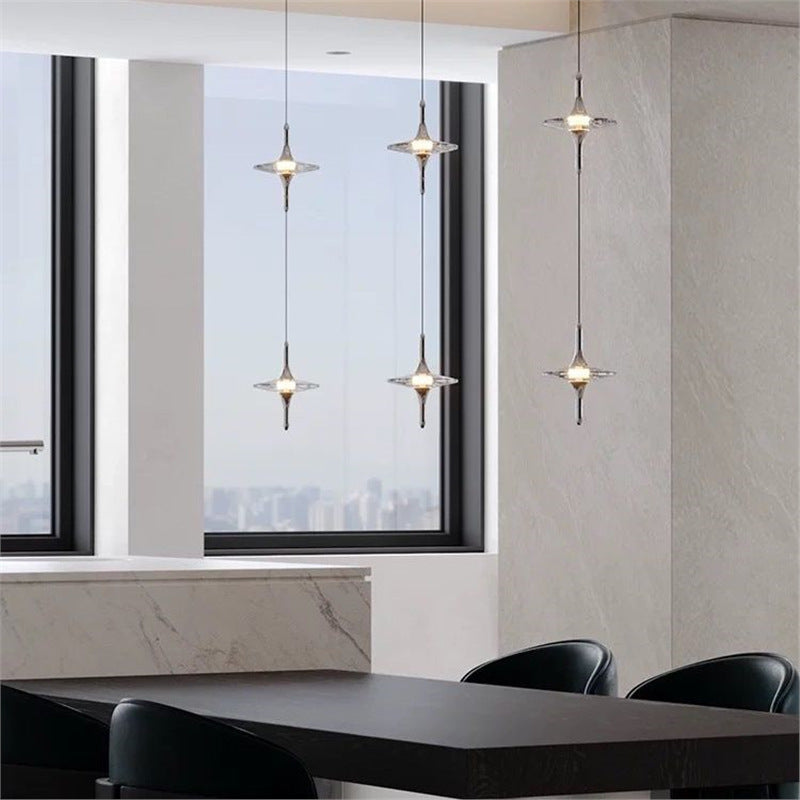 French star chandelier italian normcore star bedside lamp entrance double-headed staircase second floor italian light luxury small chandelier