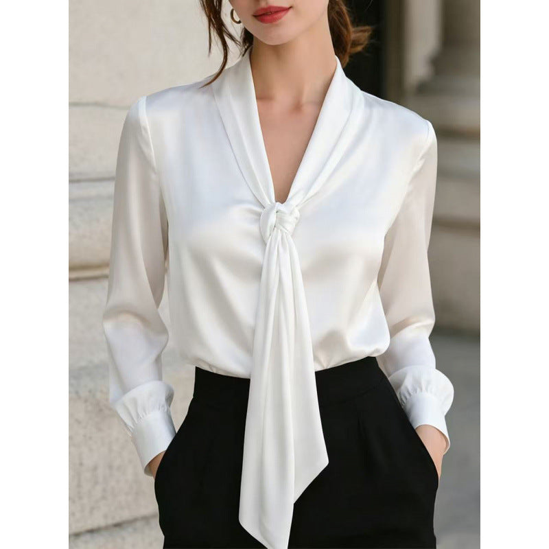 european and american cross-border e-commerce hot seller: autumn new arrival - satin long-sleeve shirt for independent stores and