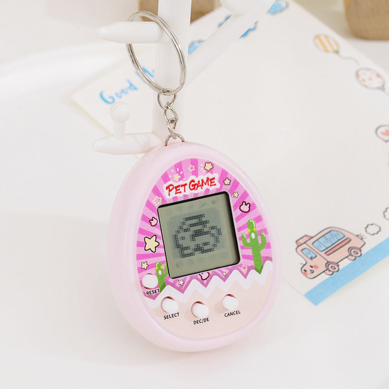 Mini virtual pet raising game console nostalgic feeding elf handheld electronic toy keychain pendant cross-border