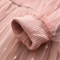 Insautumnew arrivalgirllong sleevessdressgirl stylesequin puff sleeveknitting gauze skirtkids skirt