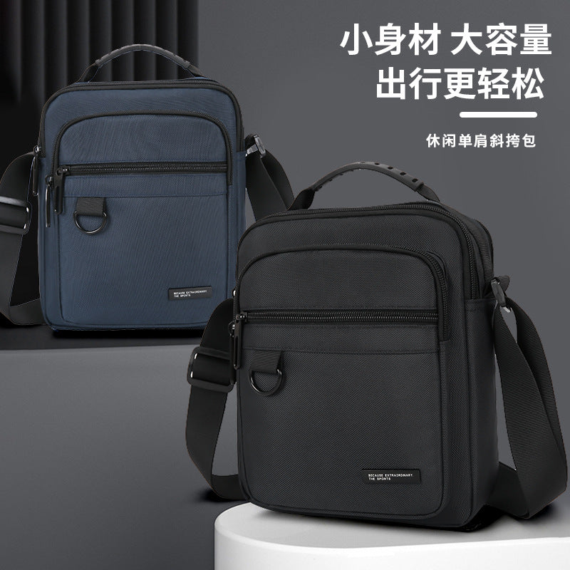 Men's bag 2024 new large-capacity multi-compartment shoulder bag business commute simple messenger bag fashion bag wholesale