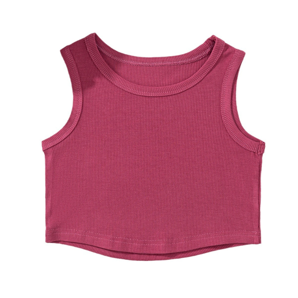 Children's summer tank top - stylish and cute girls' camisole - pink inner layer top for trendy infants and toddlers
