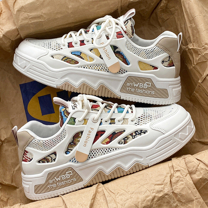 Men's shoes 2026 spring/summer new breathable trendy height-increasing sneakers student versatile casual sports white shoes for men