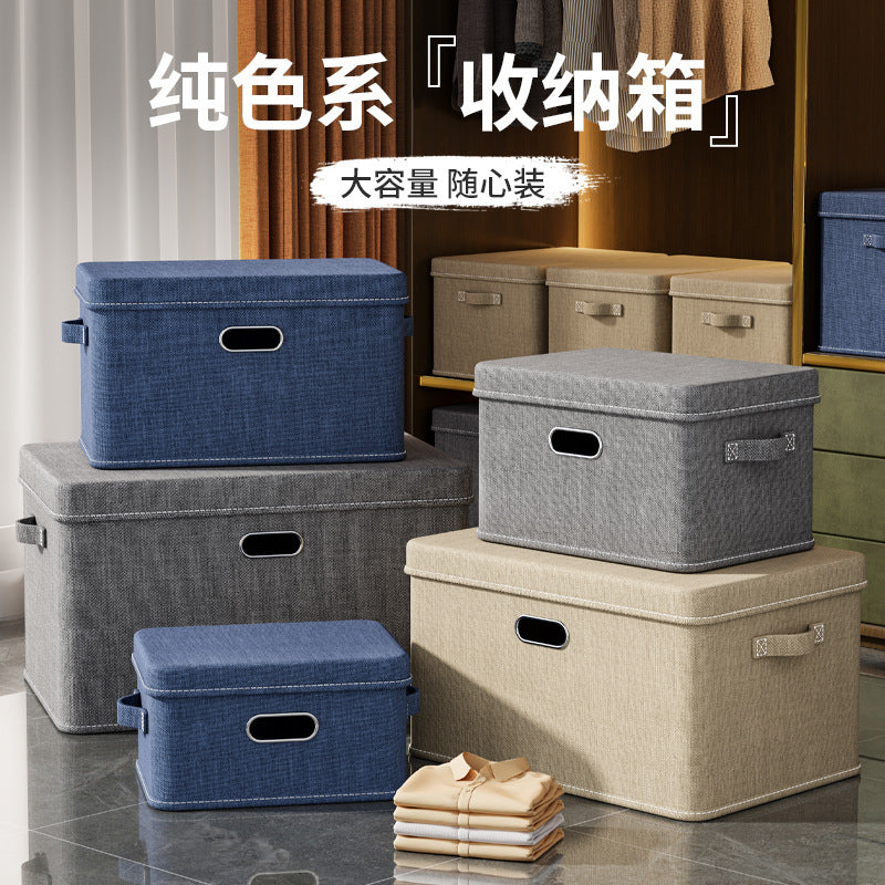 Fabric clothes storage box with lid Home wardrobe Home clothing storage box Cross-border foldable toy storage box