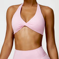 Cloud-feel breathable halter back yoga bra top - compression outdoor sports running fitness apparel 8503