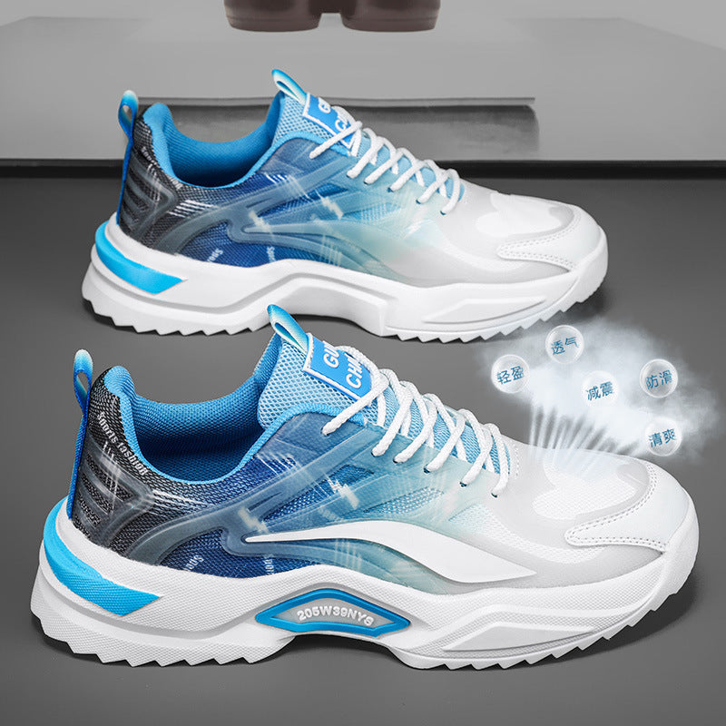 Men's spring 2025 new casual running sneakers - men's height increasing winter breathable white dad shoes - trendy sneakers