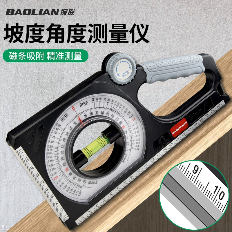 Magnetic multifunctional slope meter, angle gauge, level angle ruler, slope meter, slope ruler, angle measurement