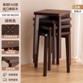 [solid wood square stool-walnut color] 4 pack | thickened version