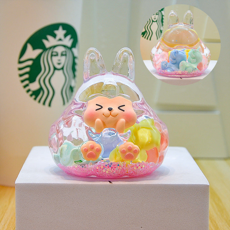 oversized three-dimensional quicksand KIKI shopping mall blind box figure desktop ornament car pendant DIY jewelry accessories