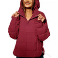 European and american  new casual fashion solid color cotton padded jacket, loose fit long sleeve pullover hoodie with round hem top