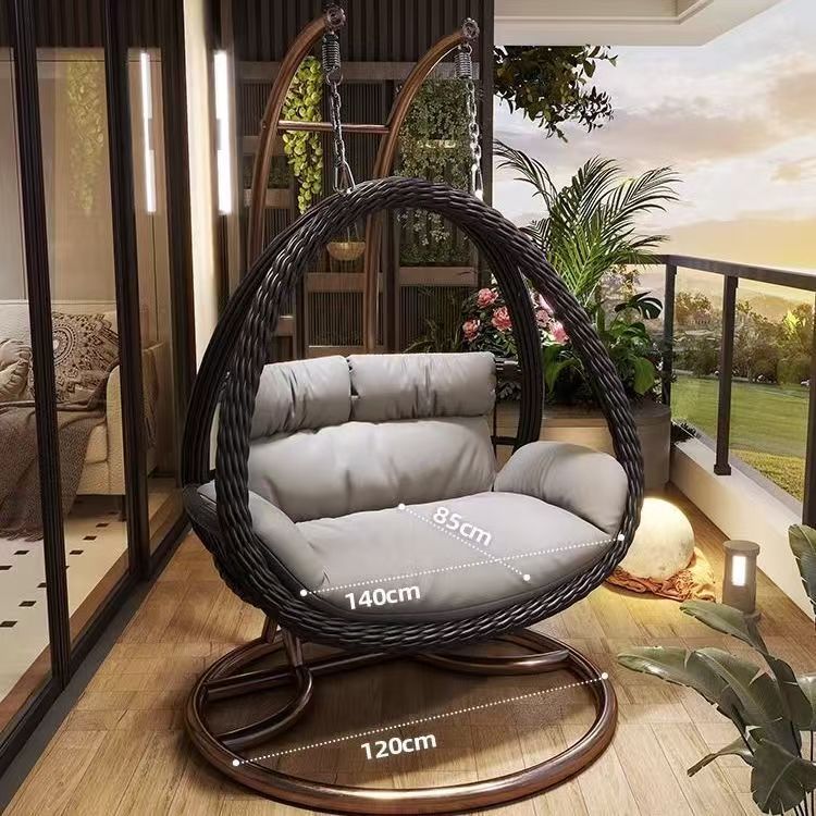 Lazy hammock hanging basket rattan chair for home cradle chair indoor balcony hanging chair courtyard bird's nest hanging plant double swing