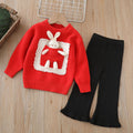 Girls' knitted sweater two-piece set -  autumn/winter new collection - baby girl cartoon rabbit crewneck pullover outfit