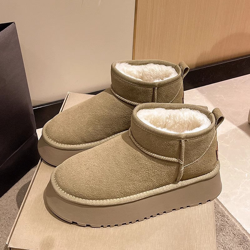 Thick sole snow boots for women 2026winternew arrivalnortheast heattech cotton shoes for women non-slipoutwearfleece-linedthickened short boots