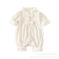 New spring baby clothes: korean style princess romper for baby girls - stylish and chic long-sleeved bodysuit for full month celebration and 100-day celebration
