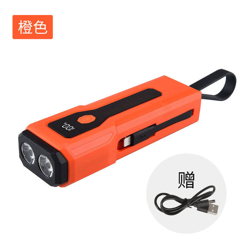 Cross-border new multi-functional strong light flashlight, emergency power bank flashlight with side light usb charging portable lighting