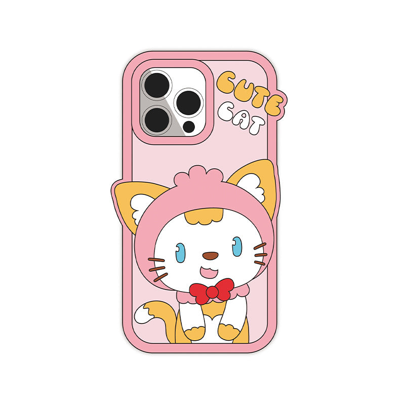 Silicone cartoon mobile phone protective cover manufacturer customized mold opening suitable for iphone15-Pingguo 16 silicone cover