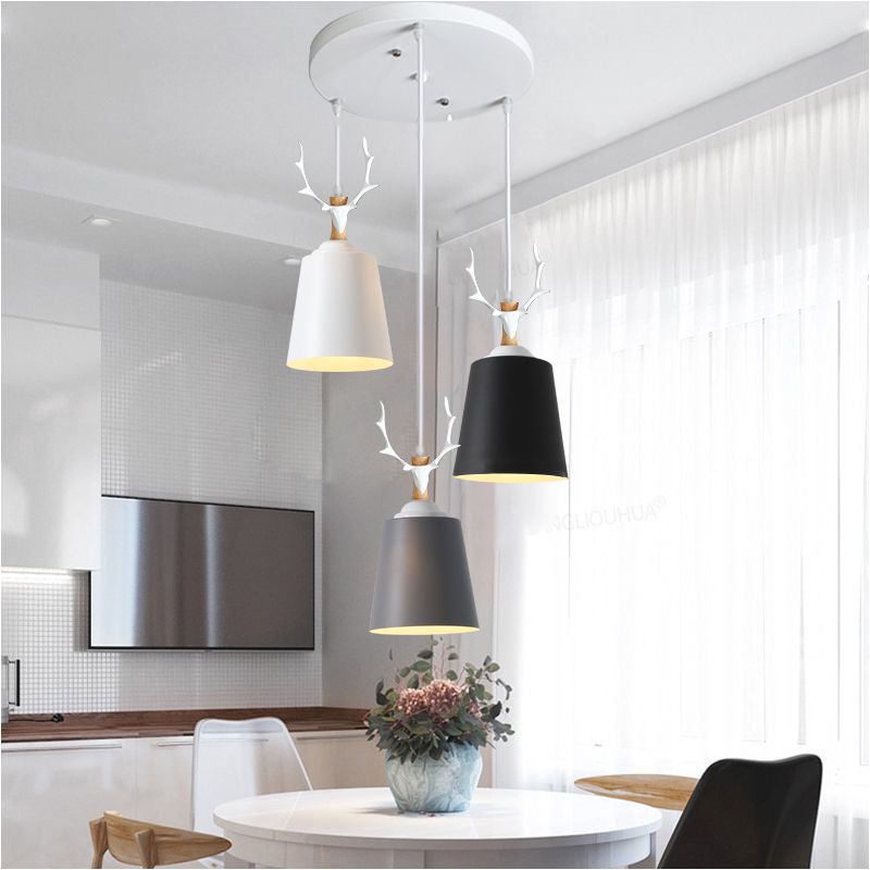 Antlers American Nordic living room dining room bar counter retro lamps creative bar art wrought iron industrial wind chandelier