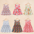 Summer korean style girls' a-line dress - printed milk silk sundress for toddlers and young children