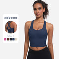 European and american sexy criss-cross back yoga bra - push-up, one-piece cup, quick-dry sports bra, running fitness tank top for women
