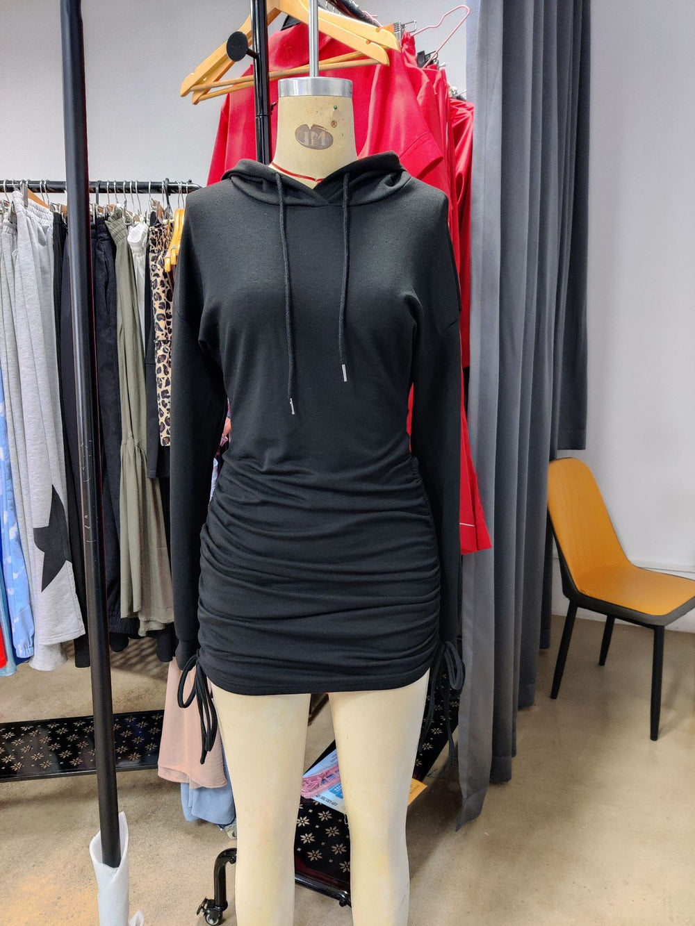 fashionexportfall and winternew arrivalhoodedlong sleevessweatshirt hip-hugging dressk-style