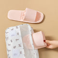 Foldable travel slippers for men and women, portable hotel business trip travel indoor non-slip disposable couple slippers