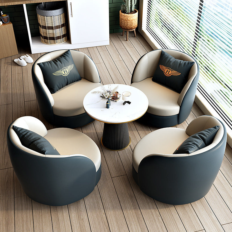 Modern minimalist cat paw leather sofa chair - trendy apartment bedroom balcony living room single seater light luxury sofa table and chair set