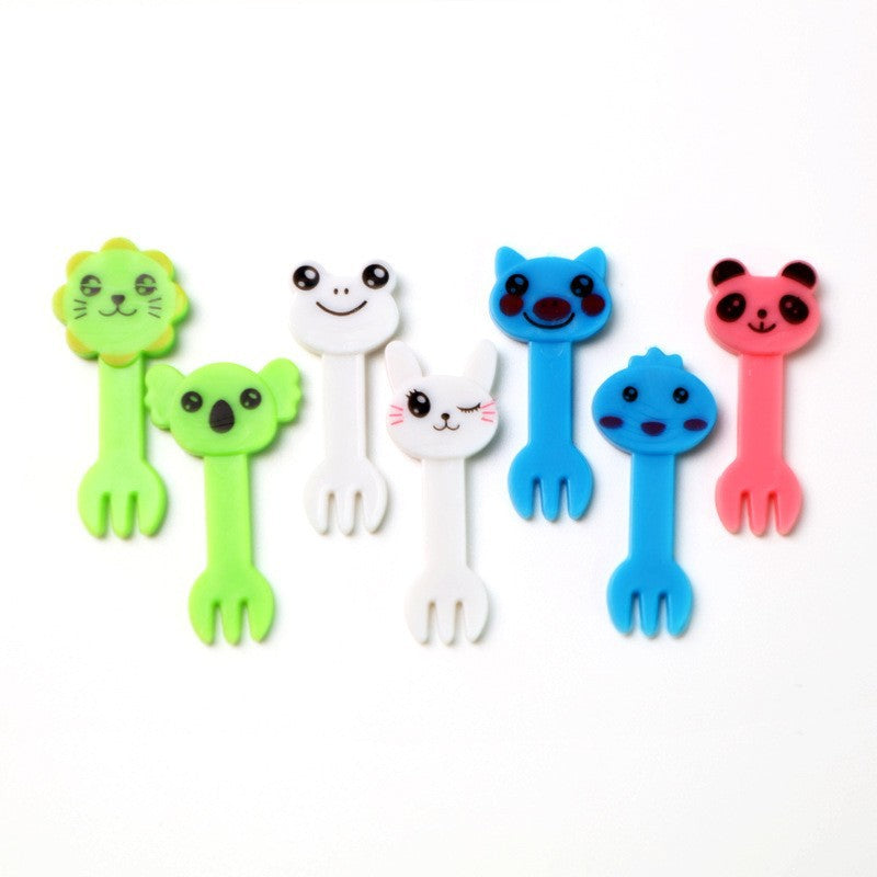 cartoon fruit fork set - cute animal creative fruit picks, bento fruit forks, dessert forks - wholesale