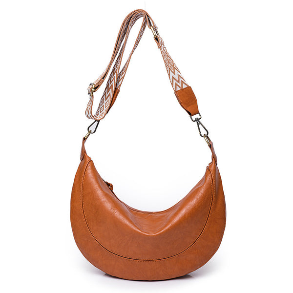 Zhenli messenger bag large capacity girls, crescent moon women bag light ancient ladies bag shoulder bag