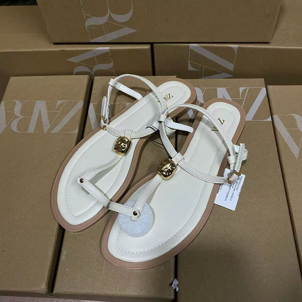 Za2025 spring new arrivals: versatile black and white round-toe flats, heels, and peep-toe sandals with ankle strap