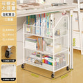 Under-desk storage shelf, freestanding bookshelf for desks, portable student classroom book organizer, desk-side workstation organizer