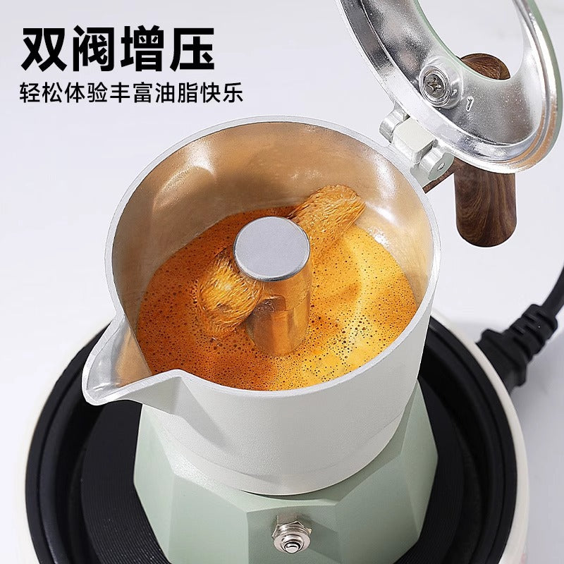 Double valve moka pot set coffee maker gift box set hand brew coffee utensils souvenir hand brew coffee gift
