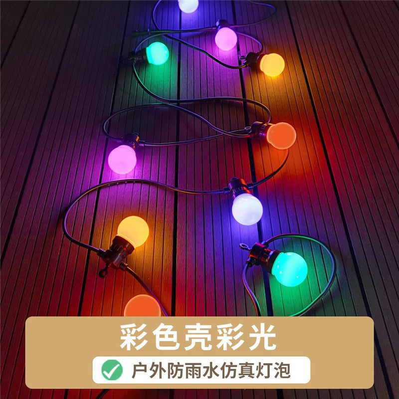 Waterproof G50 round ball light Solar light string light Outdoor light string LED Chinese New Year courtyard street camping decorative light