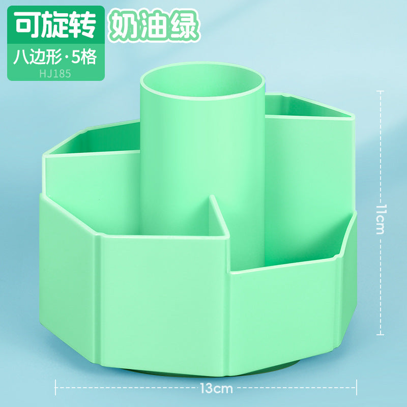 Rotatable pen holder Student desktop stationery box Children's storage box Lipstick makeup brush Stepped classification storage cylinder