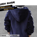 Boys' double-sided fleece-lined thickened gold velvet set, mid-to-large children's zip-up cardigan, sporty casual winter two-piece outfit