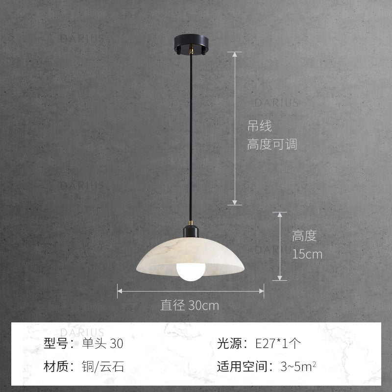 Marble all-copper chandelier modern simple light luxury restaurant chandelier bar light designer creative aisle entry lighting