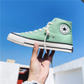 Dropshipping special: 1970s canvas high-top sneakers for men - glossy, retro korean style, versatile student shoes, trendy footwear for men