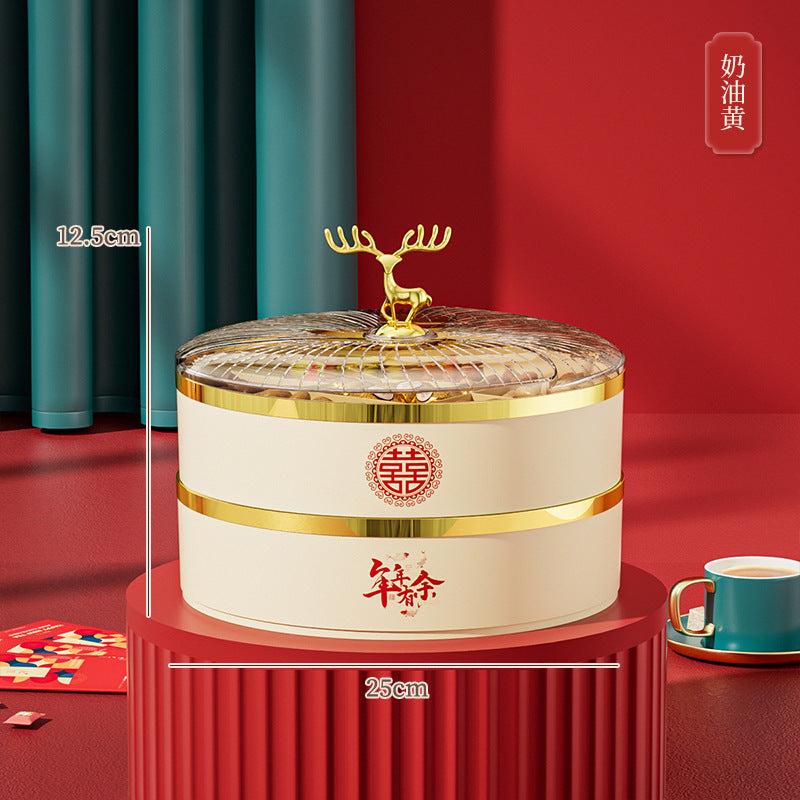 High-style dried fruit platter, perfect for housewarmings, weddings, chinese new year, and everyday use. ideal for home living rooms, this dried fruit storage box also works great as a snack and candy container