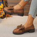 plus sizeexportnew arrival small leather shoes for women thick heel thick solepreppy british style bows loafers wholesale