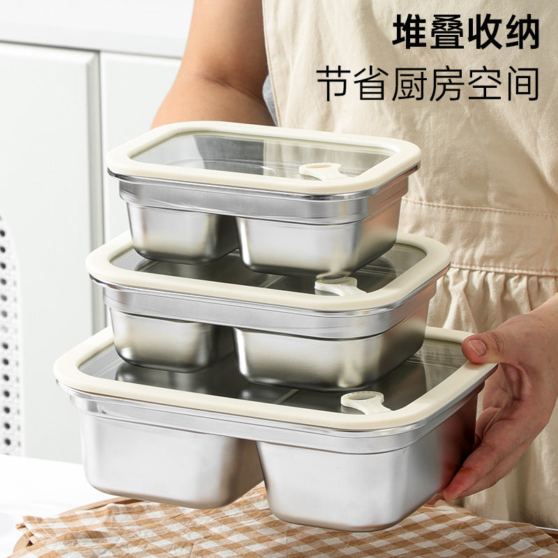 304 stainless steel food storage container - microwave safe, student-approved lunch box, airtight food container for fruits and bento boxes
